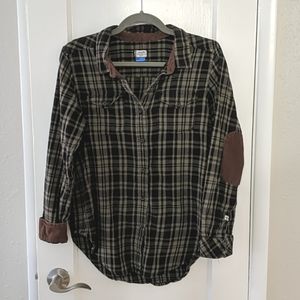 Kavu Billie Jean flannel shirt green plaid